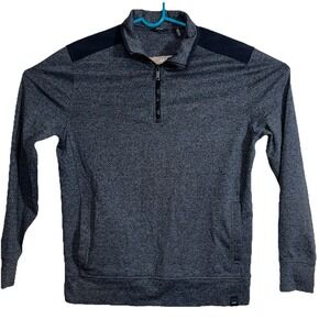 DKNY Sport Women's 1/4 Zip Lightweight Pullover Sweater Jacket Medium Gray/Black